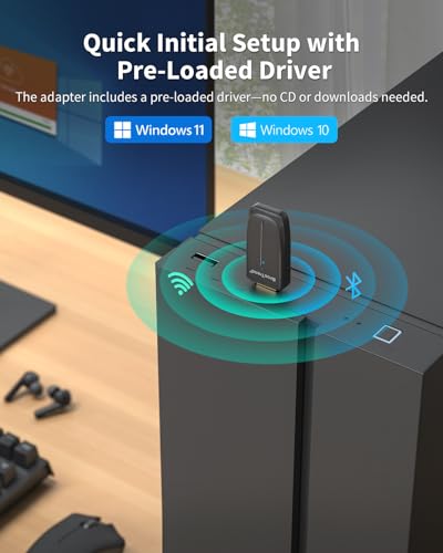 Image of BrosTrend 2-in-1 USB WiFi Bluetooth Adapter for PC, AX900 WiFi 6 + BT 5.4