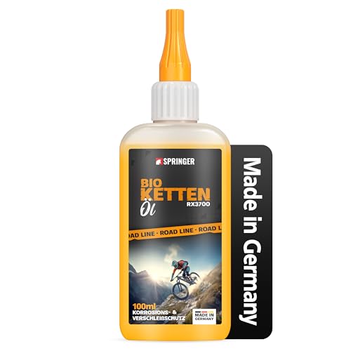 SPRINGER RX3700 - - Bio Kettenöl 100ml - - Made in Germany - - Fahrrad-Kettenöl Korrosions- & Verschleißschutz - - Allwetter Fahrradöl schonend - - Ketten-Fett für z.B. E-Bike & MTB