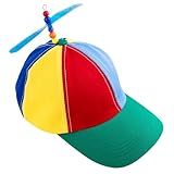 Framendino, Rainbow Propeller Hats Baseball Hat Detachable Top Cap for Adult (Random Dragonfly)