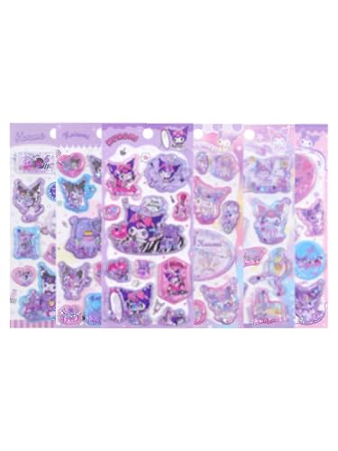KRGNPLE 2026 年新モデル 実店舗品質 6枚入り ウォーター 水入りシール シャカシャカシール 3D 立体 ぷっくり 精巧な柄 手帳用 装飾 DIY クリエイティブ ファッション 個性的 かわいい ギフト（セット 230） - KRGNPLE - 商品画像