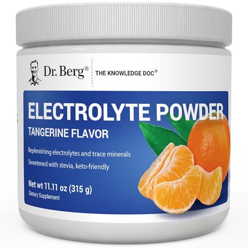 Image of Dr. Berg Zero Sugar Hydration Keto Electrolyte Powder - Enhanced w / 1000 mg of Potassium & Real Pink Himalayan Salt (NOT Table Salt) - Tangerine Flavor Hydration Drink Mix Supplement - 50 Servings