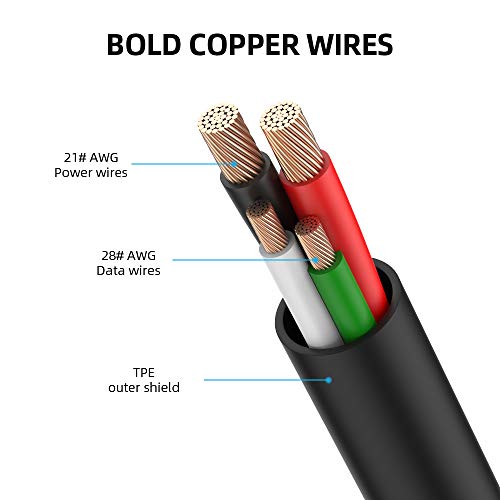 HOTNOW Cavo micro USB 90 gradi angolo retto 0,5 m