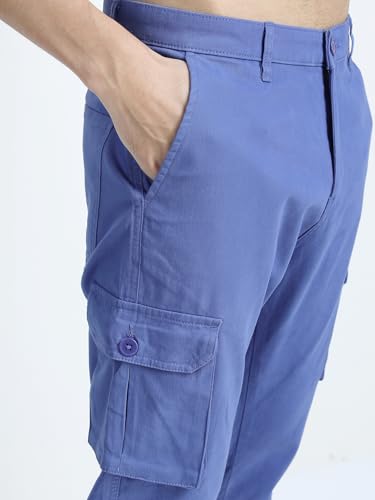 Image of Highlander Men's Tapered Fit Cargo Trousers| Stylish & Comfortable for Casual, Travel & Active Wear | Trouser for Men | Men Trousersn