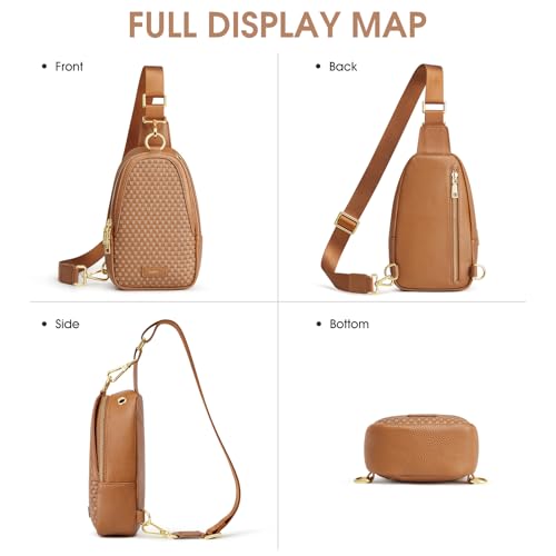 Image of Kattee Sling Crossbody Bag for Women, Leather Fanny Pack Crossbody Sling Bags, RFID Purse Chest Bag Small Daypack for Women