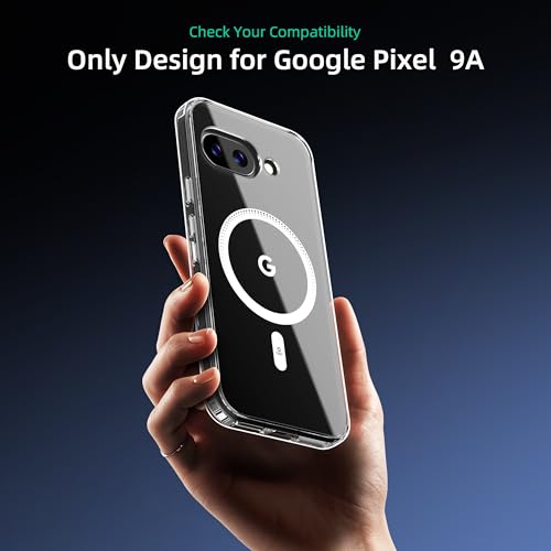 Image of ONES Magnetic for Google Pixel 9a Slim Case, Compatible with Magsafe, Military-Grade Drop Guard, Anti-Yellowing, Shockproof Cover for Pixel 9a, Scratch-Resistant, Transparent