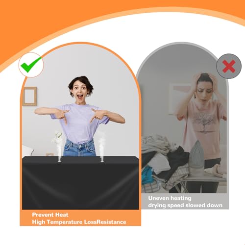 Povxlum Extended mopping Heated Airer Cover Groundlevel Winged Heated Clothes Airer Drying Cover Clothes Drying Rack Cover Fit with Winged Heated Airer, Heated Clothes Airer Cover Only (Black) - Image 4