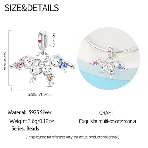 Image of 925 Sterling Silver Charms,Hypoallergenic Beads,Compatible with Pandora Bracelets and Necklaces,Women Holiday Gift Pendants