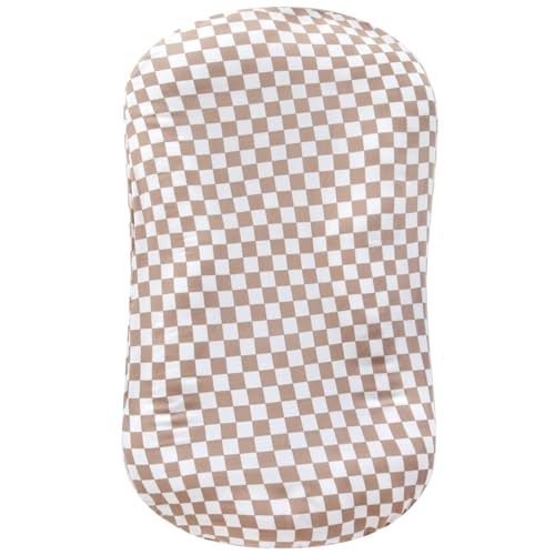 Image of LifeTree Muslin Baby Lounger Cover Neutral, Newborn Slipcover Lounger Cover for Boys Girls Infant, Soft 70% Viscose from Bamboo and 30% Cotton, Cover Only, Checkered Pattern