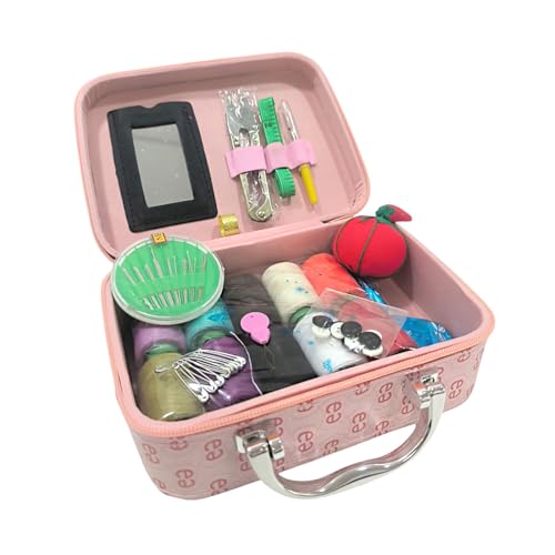 JYC CREATIVE Caja de Costura Completa, Kit de Costura Básico, Costurero, Caja de Costura, Regalo, (Costurero Completo Rosa)