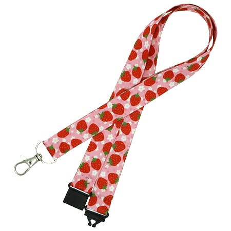 Pack of 5 Strawberry Print Lanyards Perfect for ID Cards, Name Badges, and Much More - Durable Breakaway Strawberry Print Neck Strap Suitable for Everyday Use
