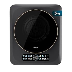 Cecotec Kompakter Ablufttrockner 3kg Bolero DressCode Dry 3400V Dark, 8 Programme, Klasse G, Intelligente Automatische Trocknung, FullColor Display, UV Care Funktion, Dry Shoe Pro, Delay Start, Dunkel