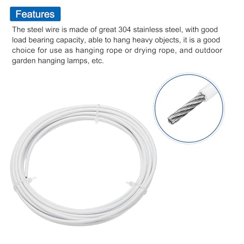 Cable de acero inoxidable de 3 mm plastificado en vinilo blanco con accesorios de unión 3