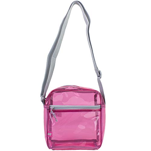 Eastsport Clear Stadium Crossbody Messenger Bag, 8.5 By 7.5 By 3 Inches - Tinted Pink #TOP1