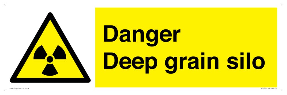Danger Deep grain silo Sign - 600x200mm - L62