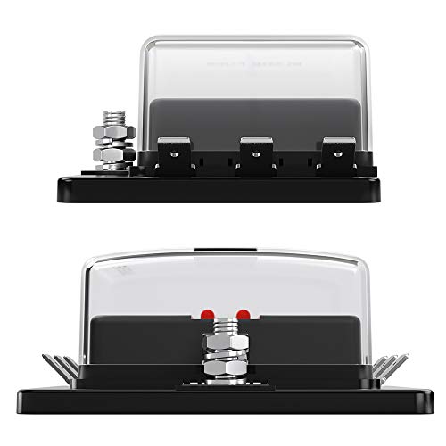 Yorten Suporte de bloco de caixa de fusível de lâmina de 6 vias LED indicador de alerta para barco d