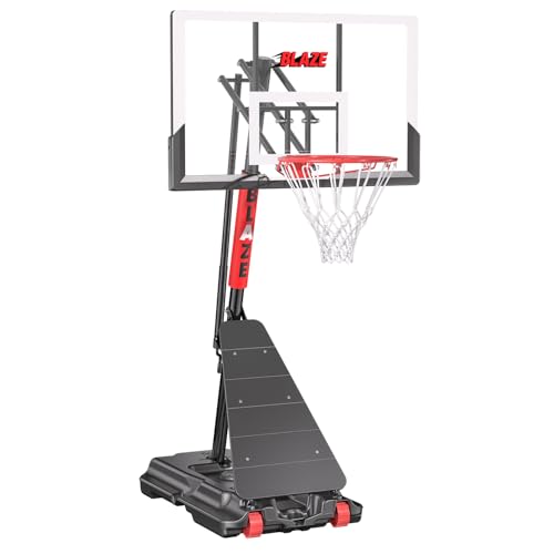 Image of Basketball Hoop Outdoor 5.3-10ft Height Adjustable Portable Basketball Goal System with 45 Inch Shatterproof Backboard for All Ages in Backyard /Driveway /Indoor