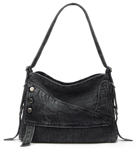 Large Capacity Denim Purses Retro Crossbody Bag Hobo Handbags Roomy Tote Bags 2025