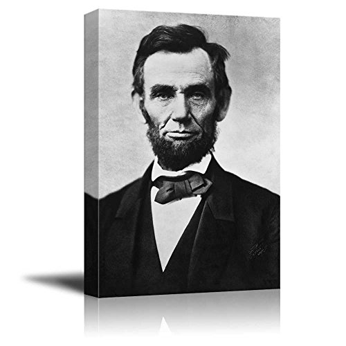 wall26 - Portrait of Abraham Lincoln (16th President of The United States) - American Presidents Series - Canvas Wall Art Gallery Wrap Ready to Hang - 24x36 inches