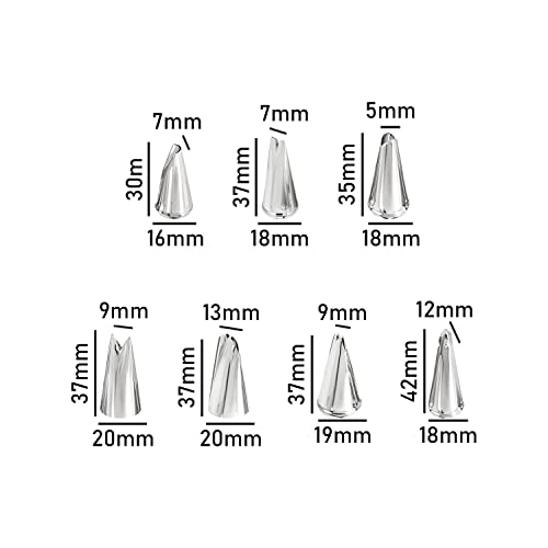 Dr.Pedi Leaf Piping Bags and Tips Set 7 Pieces Piping Tips Set Cake Decorating Tips Icing Piping Nozzles Set Cupcake Decorating Kit Cupcake Pastry Tool Stainless Steel