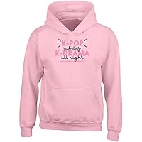 Shopagift K-Pop All Day Kids Hoodie K-Drama All Night Funny Gift Hoody Hooded Top Pink