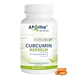 APOrtha® Curcumin-Kapseln mit CAVACURMIN®, 90 vegane Kapseln, Hochdosiert mit 999,99mg Curcumin pro Tagesverzehr, gewonnen aus Curcuma, 90 Kapseln für 30 Tage, vegan, glutenfrei, allergenfrei