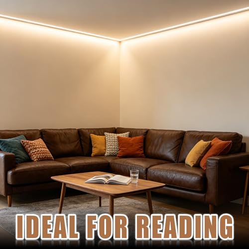 Image of RadiantFlux 4000K 30Ft LED Strip Lights, Dimmable Natural Indoor Lighting, Flexible Super Bright LED Tape for Living Room, Kitchen, Vanity Mirror & More
