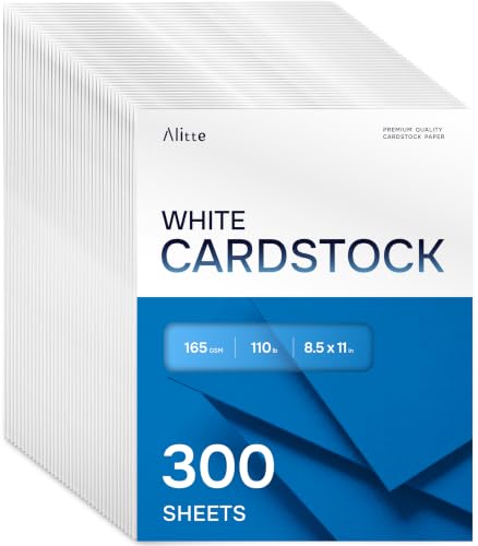 Cardstock Paper | 300 Pack White Card Stock Printer Paper 8.5 x11 Heavyweight Thick 110 lb Premium Smooth Sheets and Printer Compatible - for Crafts Cards and Business