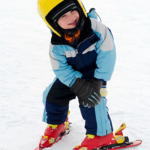 Newcotte 3 Pairs Kids Waterproof Winter Gloves Long Cuff Ski Snow Gloves Children Warm Mittens Gloves For Boy Girl Outdoor thumb #4