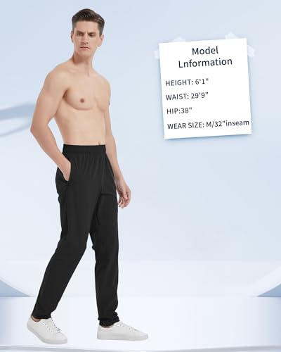 Idtswch 30" 32" 34" 36" 38 Inseam Tall Mens Summer Lightweight Athletic Pants Extra Long Hiking Joggers Track Gym Pants4