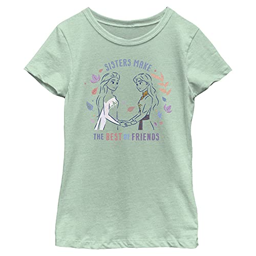 Disney Frozen 2 Sisters are Best Friends Girl's Heather Crew Tee