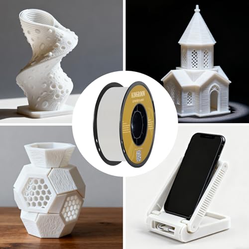 Image of Kingroon PLA 3D Printer Filament,10 Rolls, Dimensional Accuracy + /- 0.02 mm, 10kg Spool(22lbs), 1.75 mm,White