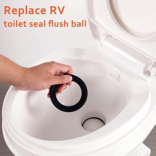 Image of EMSTAR 2PCS RV Toilet Seal,Flush Ball Seal Gasket 385311658 Replacement Kit for Dometics 300 /310 /320 RV Toilet Parts,Toilet Seal Parts Solves Camper Leakage