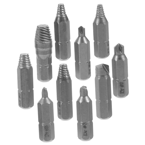 Homoyoyo High-speed Steel Stripped Screw Extractor Set 10pcs Bolt Extractor Kit for Diyers