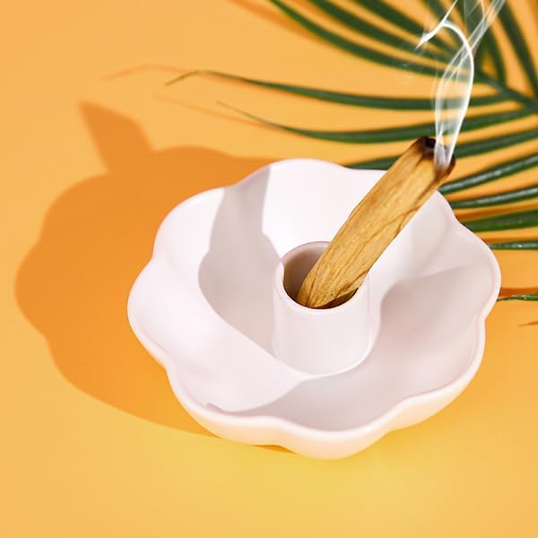 Miniatura 3 de Soporte de pétalos de cerámica para Palo Santo, quemador de palo santo, quemador de palitos de santo (palo santo no incluido), spa yoga, meditación