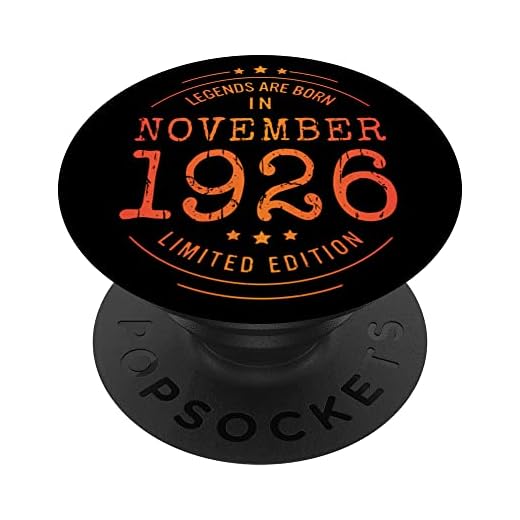 Cumpleaños Noviembre 1926 Edición Limitada Regalo Vintage PopSockets PopGrip Intercambiable