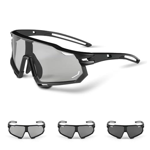 Powerruif Gafas Ciclismo Fotocromaticas, Gafas De Ciclismo, Gafas Running Hombre Mujer, Uv400 100% Protección Uv Protección, Gafas de Sol Deportivas, para Andar en Bicicleta, Correr, Escalar, Camping