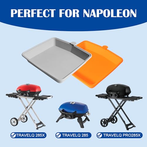 Image of 62006 Silicone Grease Cup Liners for Napoleon TravelQ 285 Series Napoleon TravelQ PRO285-BK Q285X-RD-1-A PRO285X-BK TQ285-BL-1 TQ240-BL Grill Accessories, Napoleon 285 2 Burner Grease Catcher, 2PCS