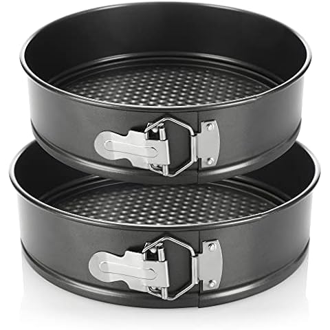 com-four® 2-teiliges Springform-Set - Springform zum Backen mit Flachboden Cover