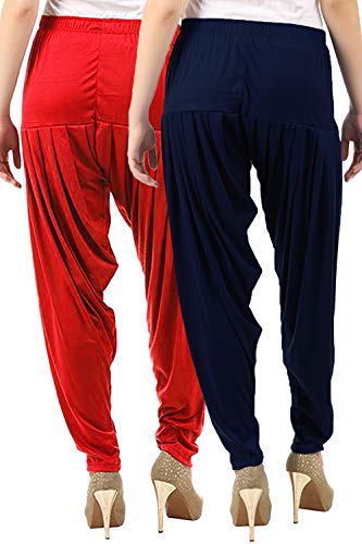 Image of Buy That Trendz Women's Regular Fit Cotton Patiala Salwar (334-Rose Combo 2 Patiala RBlue Rose Royal Blue)