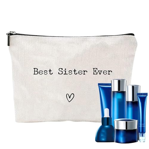 Bolsas De Viaje De Tocador -Bolsas De Viaje, Bolsas De Viaje | Interesante Cumpleaños Navideño Bistaprint Bestaprint Mejor Hermana De Los Artículos De Tocador Regalo, Accesorios Gran
