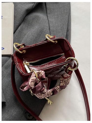 GORGLITTER Women's Burgundy Bag Vintage Crossbody Purse Top Handle Pu Leather Shoulder Tote Handbag3