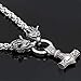 NICEWL Cuervos De Odin con El Martillo De Thor. Mjolnir Collar Colgante....