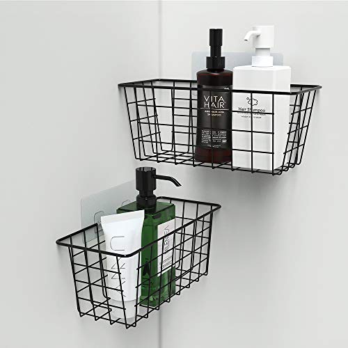 MaraFansie Hanging Kitchen Baskets Wire Storage Basket Over the Cabinet Door Organizer, No Drilling Adhesive Basket for Cabinet Pantry Organization and Kitchen, Bathroom, Storage, 2 Pack, Black MaraFansie Hanging Kitchen Baskets Wire Storage Basket Over the Cabinet Door Organizer, No Drilling Adhesive Basket for Cabinet Pantry Organization and Kitchen, Bathroom, Storage, 2 Pack, Black