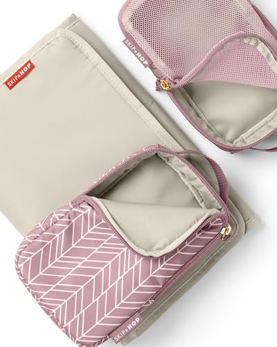 Image of Skip Hop Diaper Bag Backpack: Forma, Multi-Function Baby Travel Bag with Changing Pad & Stroller Attachment, Mauve Mist