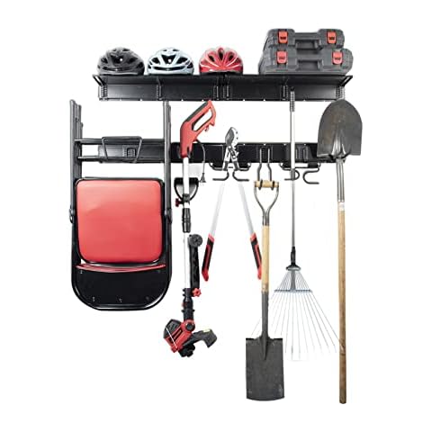 Ultrawall Tool Storage Rack with Shelf, Garage Wall Mount Organizer, Heavy Duty Steel Garage Storage Organizer Systems Cover