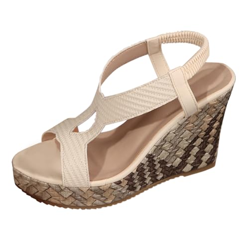 Luckywaqng Sandalias de plataforma para mujer con tacón de cuña, sandalias de verano, sandalias de verano con pies anchos, zapatos de verano, sandalias para mujer, sandalias para mujer, sandalias de