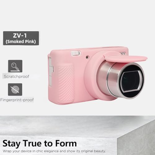 Funda para cámara Sony ZV-1 en silicona suave rosa humo miniatura 4