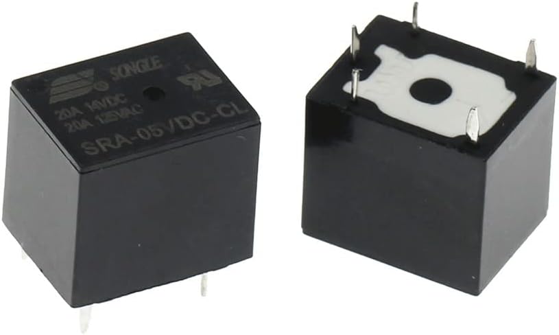 Relay 100Pcs 5V 12V 24V 20A DC Power SRA-05VDC-CL SRA-12VDC-CL SRA-24VDC-CL 5Pin PCB Type in Stock Black Automobile(SRA-05VDC-CL)