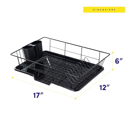 Sweet Home Collection 3PC-DD-BLK Space-Saving 3-Piece Dish Drainer Rack Set thumb #3