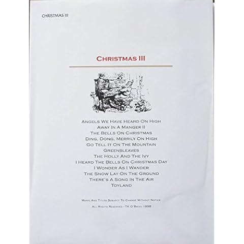 Christmas III Music Pack for TK O'Briens Lap Harp Cover